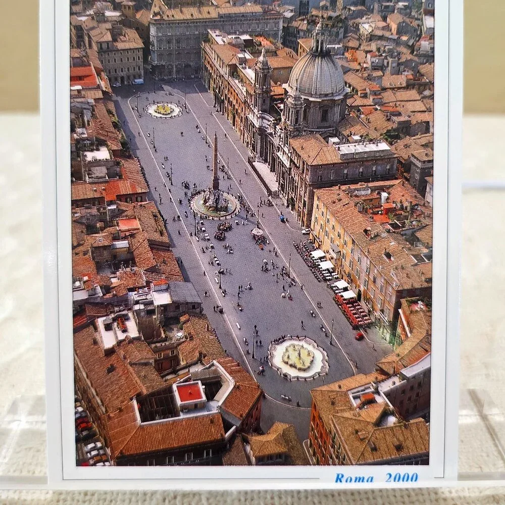 2000 Rome Roma Piazza Navona Cirilli Italy Italian Living Gift Postcard Unposted